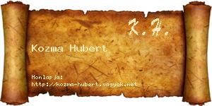 Kozma Hubert névjegykártya